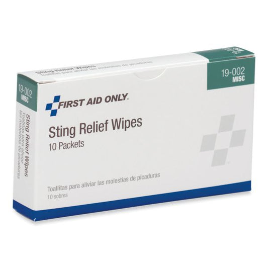 PhysiciansCare by First Aid Only First Aid Sting Relief Pads, 10/Box