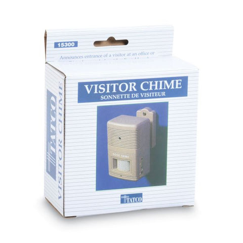 Tatco Visitor Arrival/Departure Chime, Battery Operated, 2.75 x 2 x 4.25, Gray