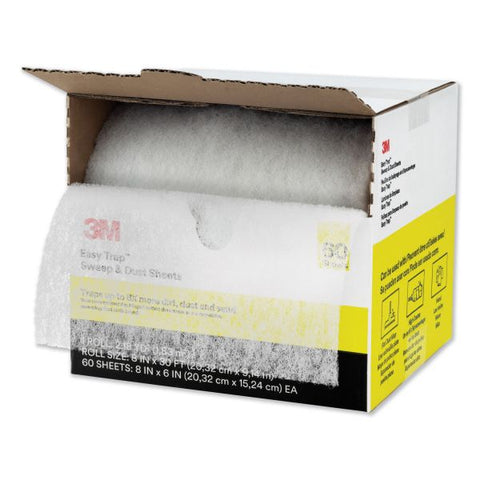 3M Easy Trap Duster, 8" x 30 ft, White, 60 Sheet Roll