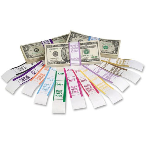 Pap-R Products Currency Straps, Blue, $100 in Dollar Bills, 1000 Bands/Pack