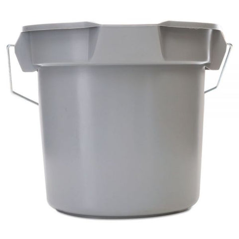 Rubbermaid Commercial 14 Quart Round Utility Bucket, Plastic, Gray, 12" dia