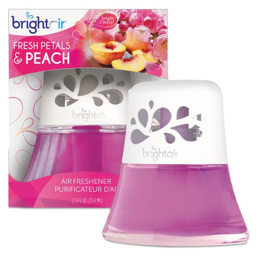 BRIGHT Air Scented Oil Air Freshener Diffuser, Fresh Petals and Peach, Pink, 2.5oz