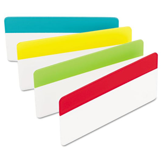 Post-it Tabs Solid Color Tabs, 1/3-Cut, Assorted Colors, 3" Wide, 24/Pack