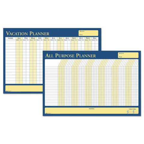 House of Doolittle 100% Recycled All-Purpose/Vacation Planner, 36 x 24, White/Blue/Yellow Surface, Undated Calendar