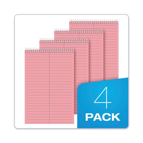 TOPS Prism Steno Pads, Gregg Rule, Pink Cover, 80 Pink 6 x 9 Sheets, 4/Pack