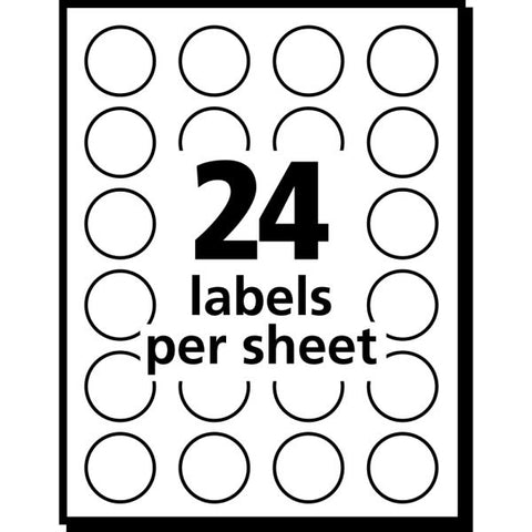 Avery Printable Self-Adhesive Removable Color-Coding Labels, 0.75" dia, Light Blue, 24/Sheet, 42 Sheets/Pack, (5461)