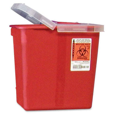 Covidien Sharps Hinged Lid Container External Dimensions 10" Height x 10.50" Width x 7.25" Depth - Red