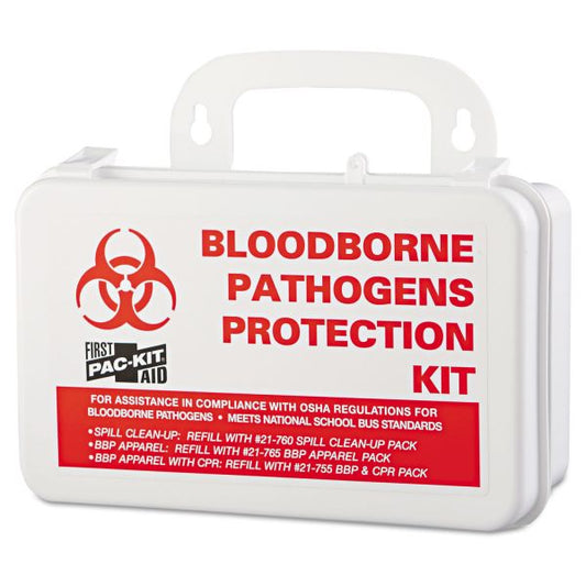 Pac-Kit Small Industrial Bloodborne Pathogen Kit, Plastic Case, 7.5 x 2.75 x 4.5