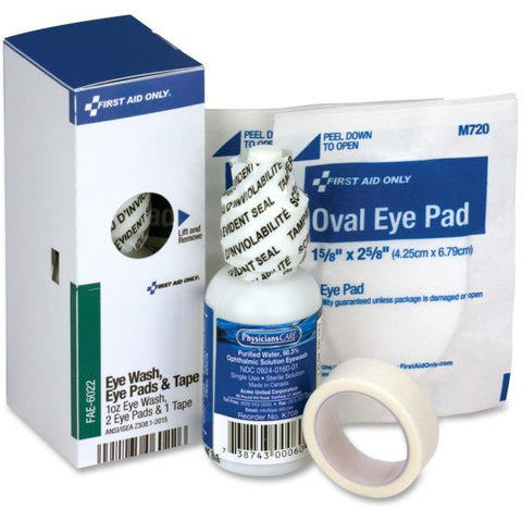 First Aid Only SmartCompliance Eyewash Set with Eyepads and Adhesive Tape, 4 Pieces