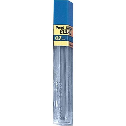 Pentel Super Hi-Polymer Leads 0.7 mmMedium Point - 2H - Black - 144 / Box