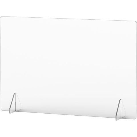 Lorell Social Distancing Barrier 36" Width x 7" Depth x 24" Height - 1 Each - Clear - Acrylic