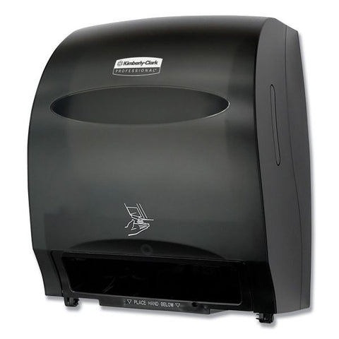 Kimberly-Clark Professional* Electronic Towel Dispenser, 12.7 x 9.57 x 15.76, Black Touchless Dispenser - 15.8" Height x 12.7" Width x 9.6" Depth - Smoke - Jam Resistant, Spring Lock, Emergency Feed Knob - 1 / Carton