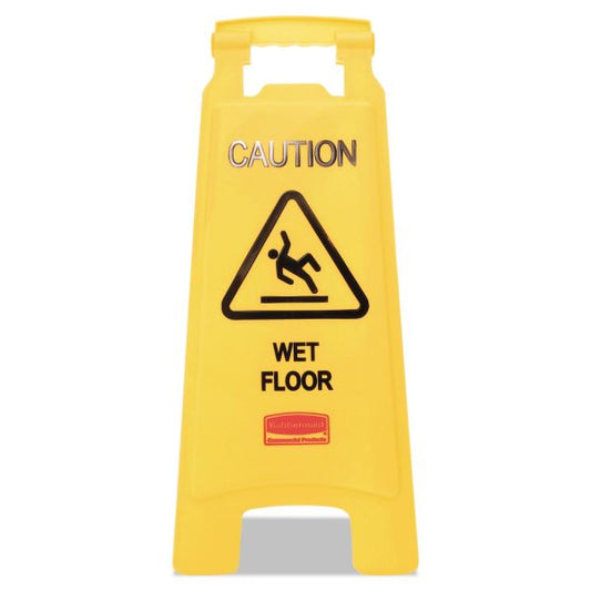 Rubbermaid Commercial Caution Wet Floor Sign, 11 x 12 x 25, Bright Yellow