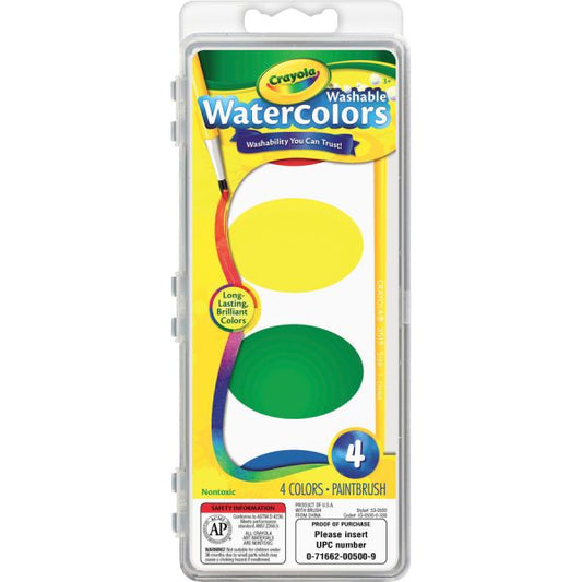 Crayola So-Big Washable Watercolors 4 Assorted Colors - Paintbrush