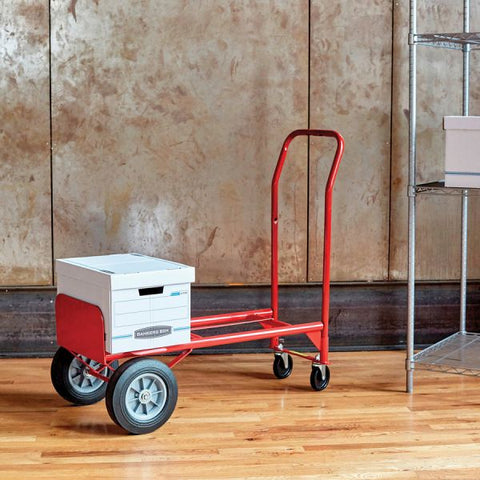 Safco Two-Way Convertible Hand Truck, 500 to 600 lb Capacity, 18 x 51, Red