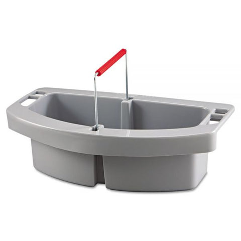 Rubbermaid Commercial Maid Caddy, Two Compartments, 16 x 9 x 5, Gray