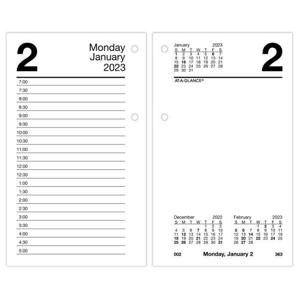 AT-A-GLANCE 2023 RY Daily Loose-Leaf Desk Calendar Refill, Standard, 3 1/2" x 6"