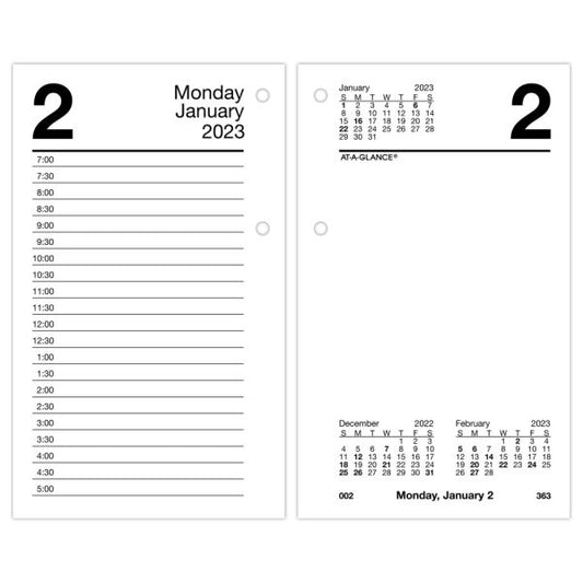 AT-A-GLANCE 2023 RY Daily Loose-Leaf Desk Calendar Refill, Standard, 3 1/2" x 6"