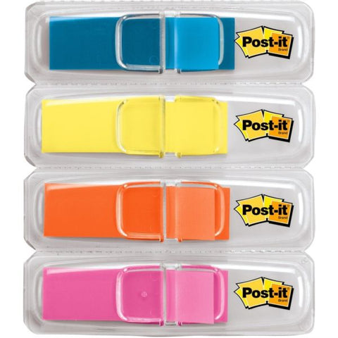 Post-it Flags Highlighting Page Flags, 4 Bright Colors, 0.5 x 1.75, 35/Color, 4 Dispensers/Pack