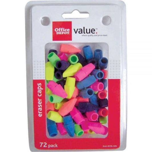 Eraser Caps, Assorted Colors, Pack Of 72