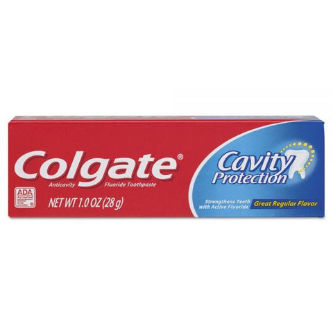 Colgate Cavity Protection Toothpaste, Regular Flavor, 1 oz Tube, 24/Carton