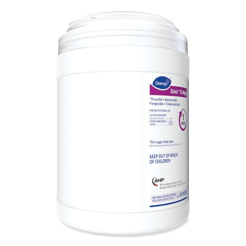 Diversey Oxivir TB Disinfectant Wipes, 6 x 6.9, Characteristic Scent, White, 160/Canister, 4 Canisters/Carton Ready-To-Use Wipe - 28.80 oz (1.80 lb) - 160 / Can - 4 / Carton