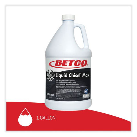 Betco Liquid Chisel Max Non-Butyl Degreaser, Characteristic Scent, 1 gal Bottle, 4/Carton