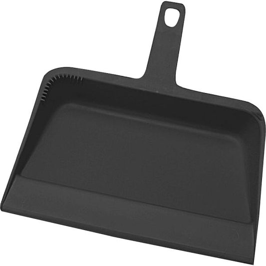 Genuine Joe Heavy-duty Plastic Dust Pans 12" Wide - Plastic - Black - 12/ Carton