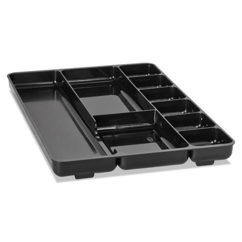 Rubbermaid Regeneration Nine-Section Drawer Organizer, 14 x 9.13 x 1.13, Plastic, Black