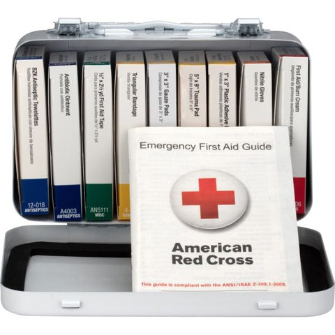 First Aid Only Unitized First Aid Kit for 10 People, 65 Pieces, OSHA/ANSI, Metal Case