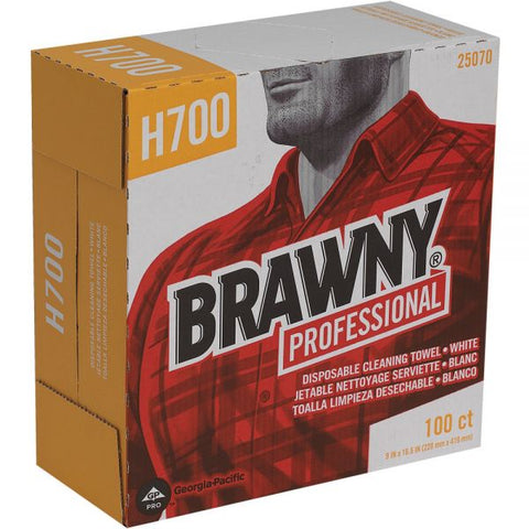 Georgia Pacific Brawny Professional Medium Weight HEF Shop Towels, 9 1/10 x 16 1/2, 100/Box