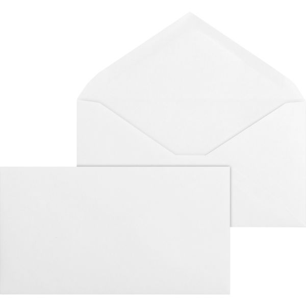 Business Source Business Envelopes, #6 3/4 (3.60" x 6.50"), Gummed Seal, 500 Envelopes/ Box #6 3/4 (3.60" x 6.50") - Gummed Seal - 500 Envelopes/ Box