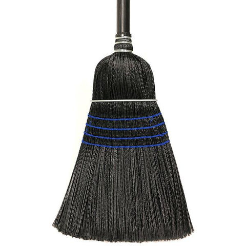 Genuine Joe Lobby-Style Broom 39" Overall Length - 0.9" Overall Diameter - Black Gloss Wood Handle - 12 / Carton - Black