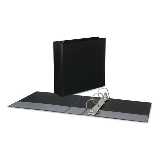 Universal Economy 3-Ring View Binder, 3" Capacity, Slant-Ring, Black