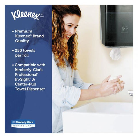 Kleenex Premiere Center-Pull Paper Towels, 15 x 8, 1-Ply, White, 250 Sheets/Roll, 4 Rolls/Carton