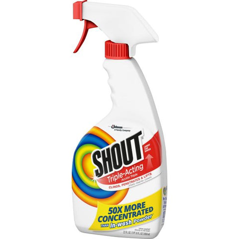 Shout Laundry Stain Treatment, 22 oz Spray Bottle, 8/Carton Concentrate - 1 Each - Clear