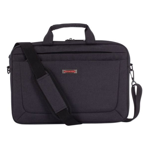 Swiss Mobility Cadence Slim Briefcase, Fits Devices Up to 15.6", Polyester, 3.5 x 3.5 x 16, Charcoal