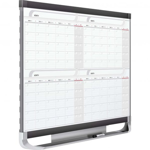 Quartet Prestige 2 Total Erase Four-Month Calendar, 36 x 24, Graphite Color Frame, Undated Calendar