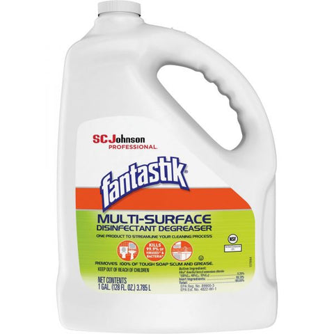 fantastik Disinfectant Degreaser Spray - 128 fl oz (4 quart) - Fresh Scent - 4 / Carton - White