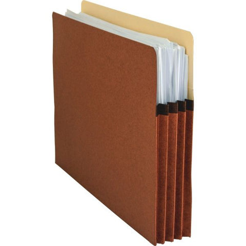 Business Source Redrope Expanding File Pockets Letter Size - Straight Tab Cut - 3 1/2" Expansion - Redrope Stock - Redrope - 25/ Box