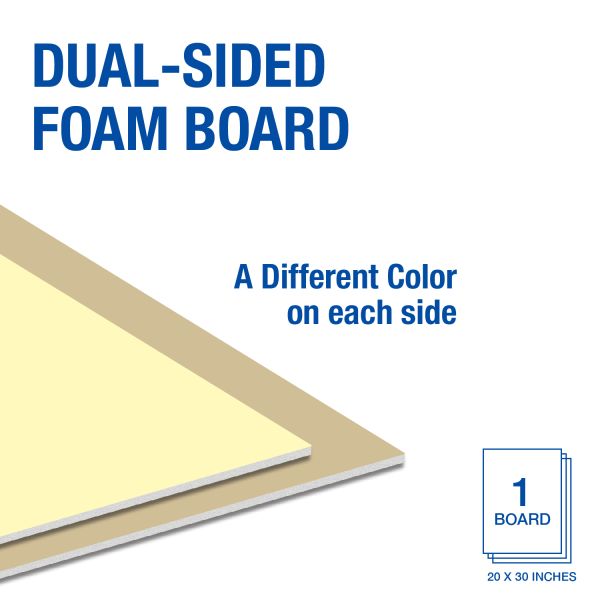 Dual Color Tan/Ivory Foam Board Dual Color Tan/Ivory Foam Board, 20"x30"