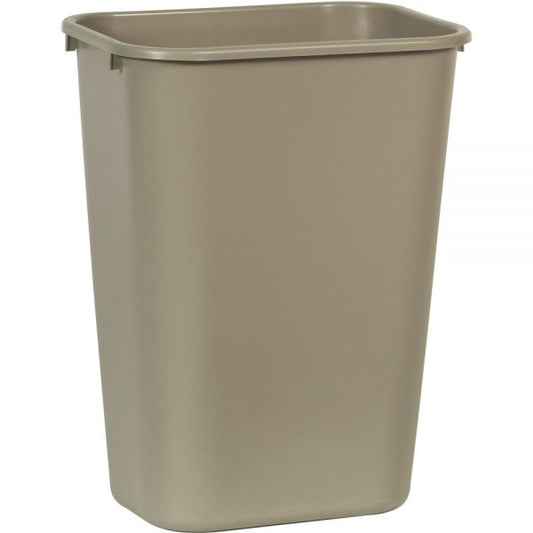 Rubbermaid Commercial Deskside Plastic Wastebasket, 10.25 gal, Plastic, Beige