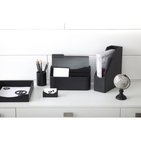 Realspace Black Faux Leather Business Card Holder