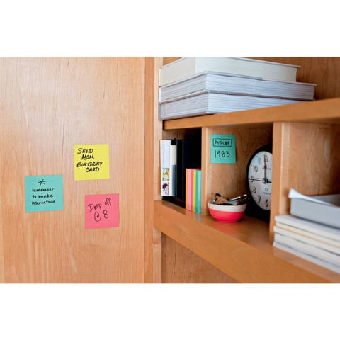 Post-it Super Sticky Notes, Assorted Colors, 3" x 3", Pack Of 18 Pads