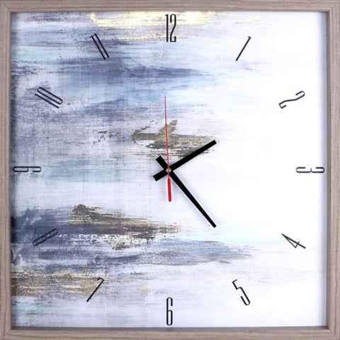 Lorell Abstract Art Clock Analog - Quartz - Brown