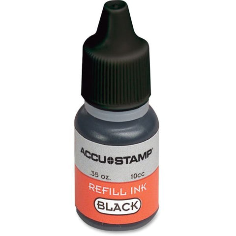 COSCO ACCU-STAMP Gel Ink Refill, 0.35 oz Bottle, Black