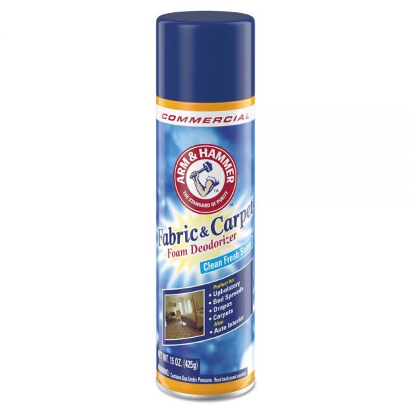 Arm & Hammer Fabric and Carpet Foam Deodorizer, Fresh Scent, 15 oz Aerosol Spray