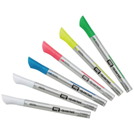 Quartet Glass Board Fine Tip Neon Markers Fine Marker Point - Assorted Neon Liquid Ink - 6 / Pack