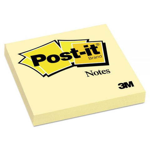 Post-it Notes Original Pads in Canary Yellow, 3" x 3", 100 Sheets/Pad, 12 Pads/Pack