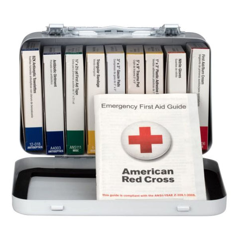 First Aid Only Unitized First Aid Kit for 10 People, 65 Pieces, OSHA/ANSI, Metal Case